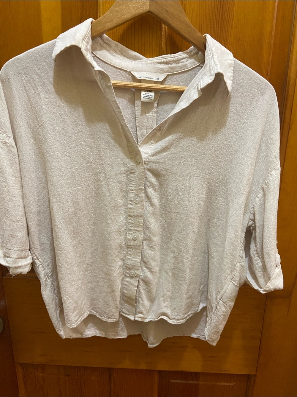 H&M Billy lightweight linen blend button-down shirt